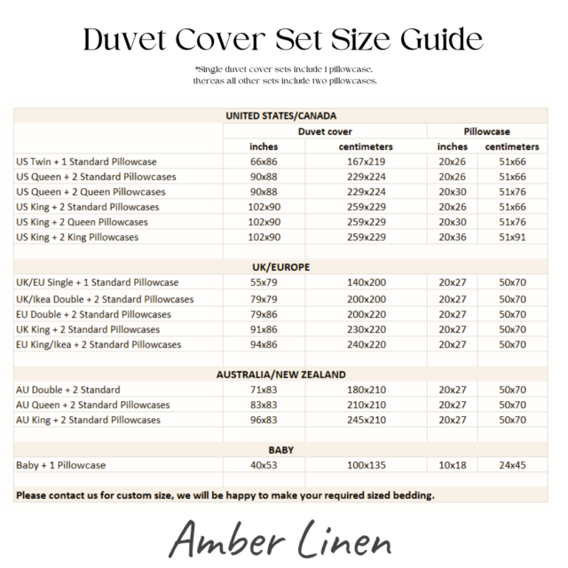 Linen-bedding-sheets-set-Size-Chart