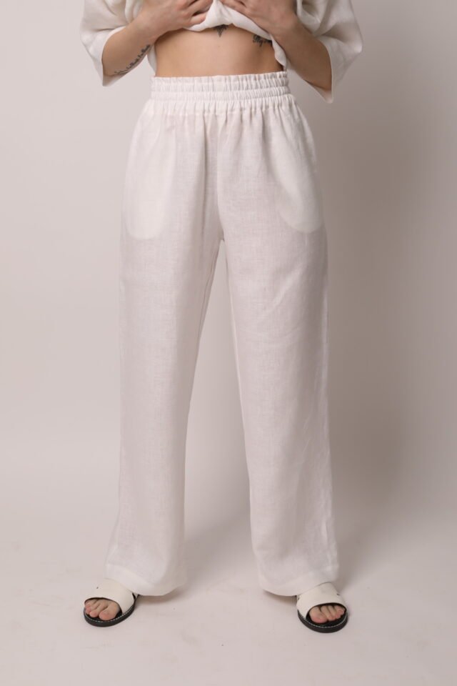 POSITANO linen pants in white (2