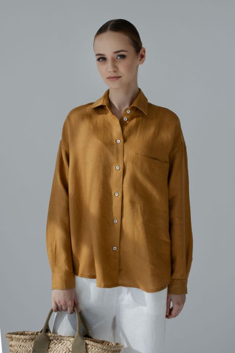 classic linen shirt for women