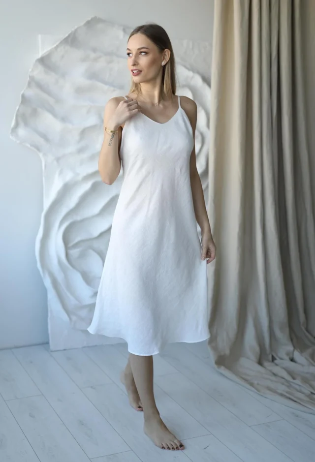 white linen nightgown