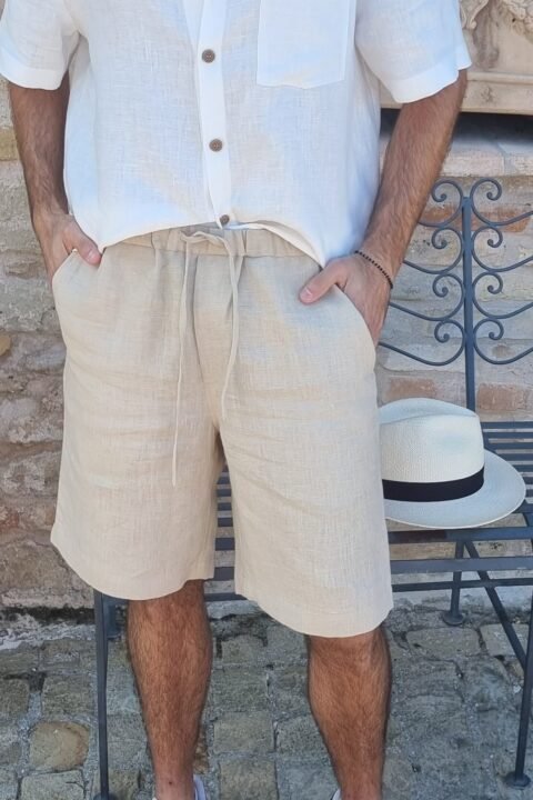 linen men shorts from linen