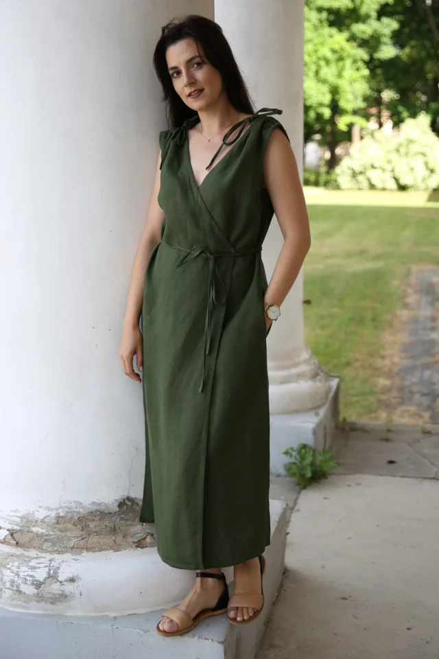 maxi linen dress