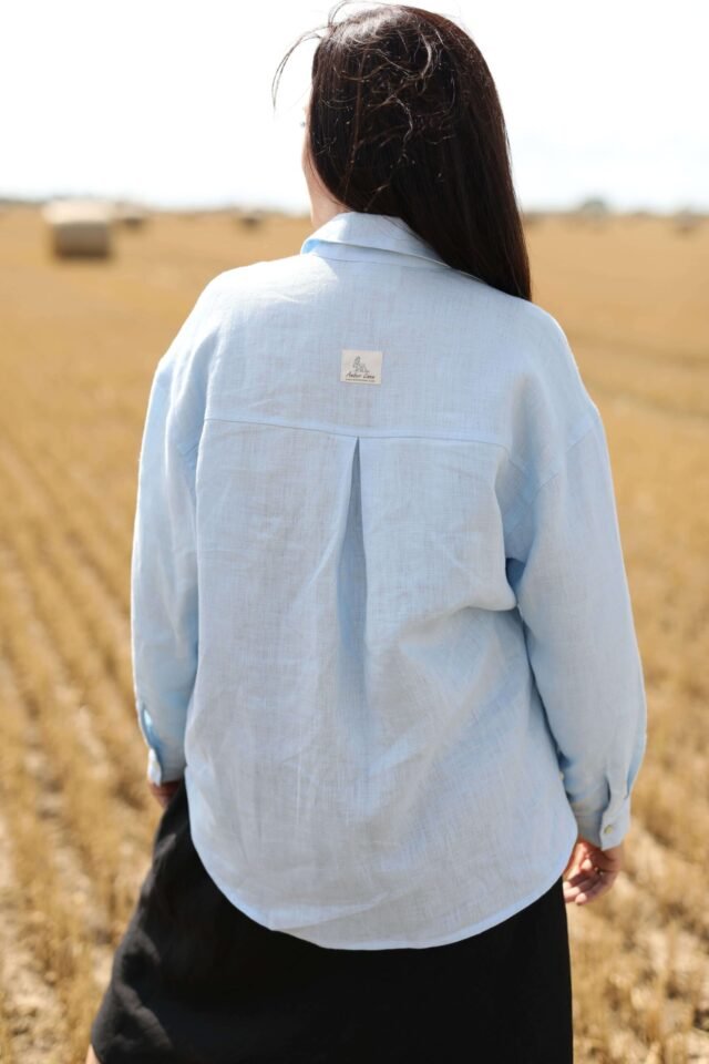 Sky blue long sleeve shirt for women (4)