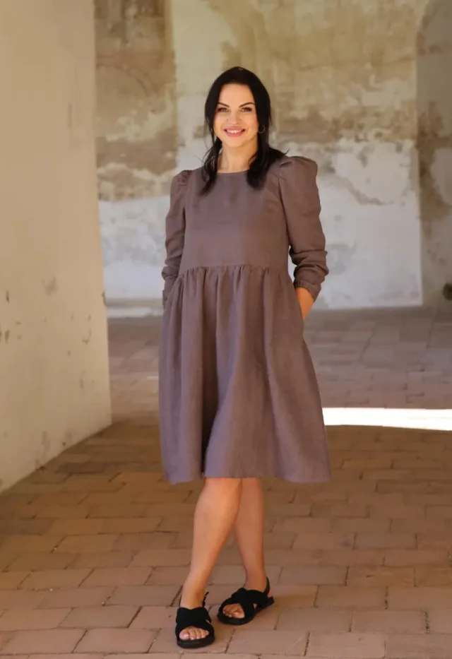 maternity linen dress