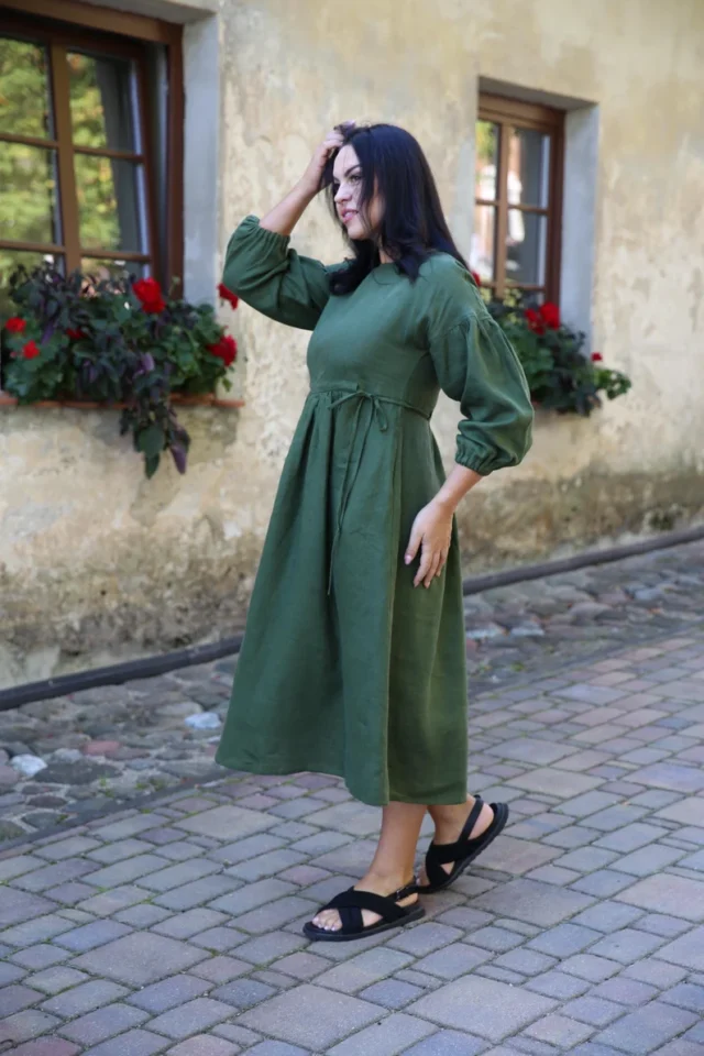 ankle length linen dress verona