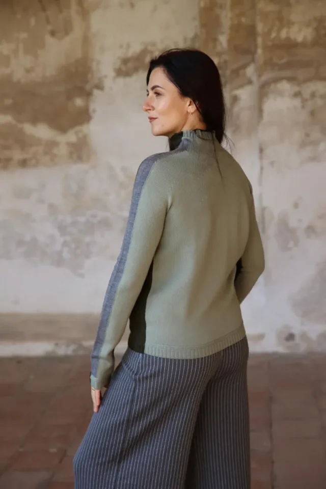 green merino wool sweater