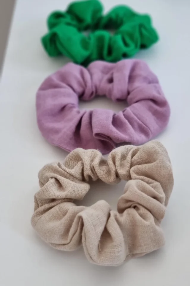 sustainable linen hair accessories