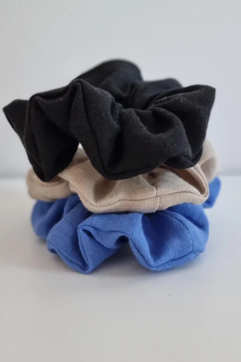 linen scrunchies set of 3