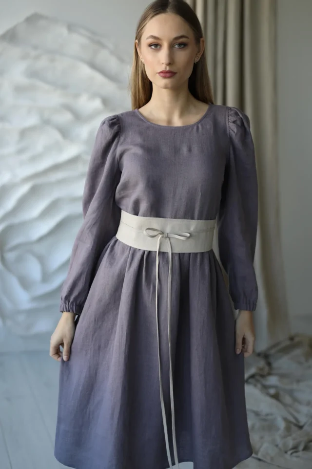 wide linen dress belt