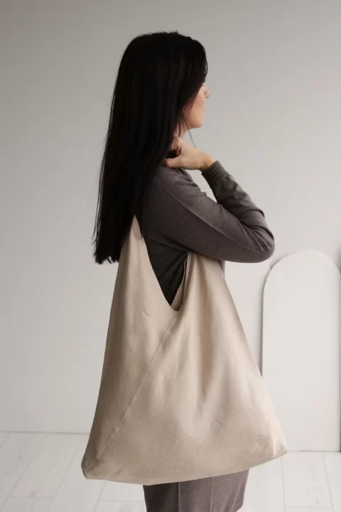 huge linen shopping bag - perfect eco gift for women