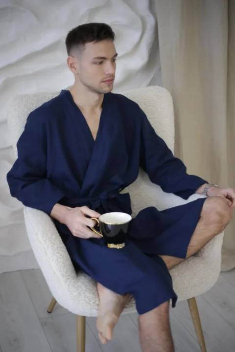 unisex linen robe