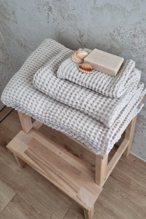 linen waffle towels set