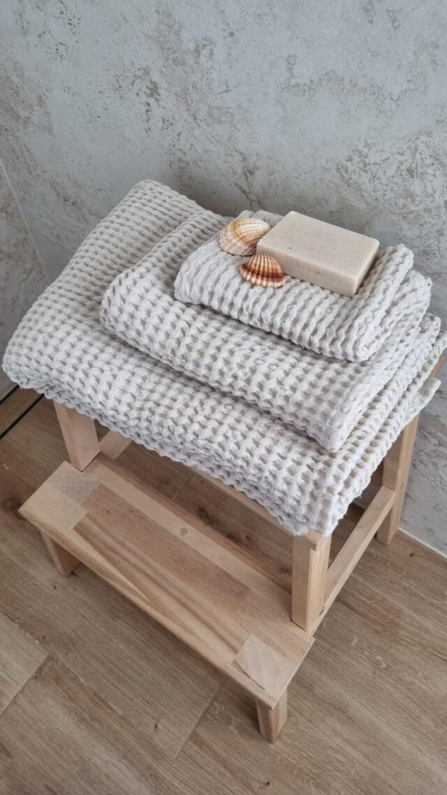 linen waffle towels set