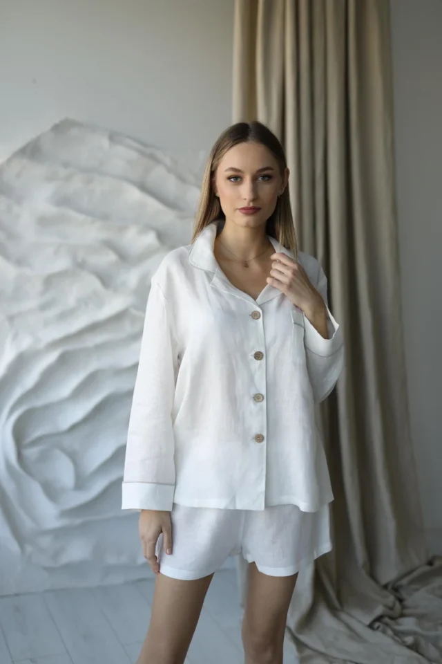 white-linen-pajama-set