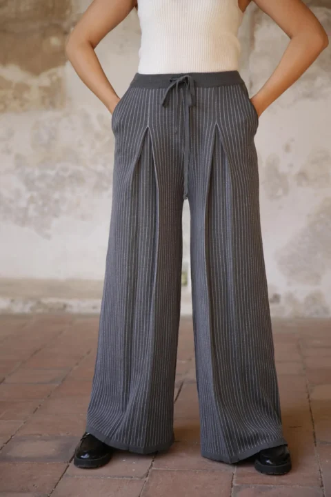 knitted wide leg pants