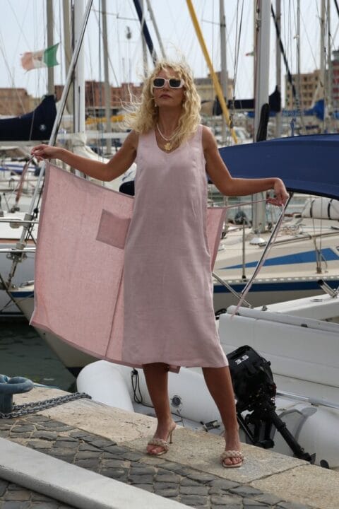 Libby Loves Santorini Red Midi Dress