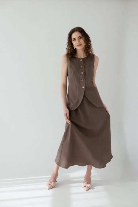 COASTAL linen set of vest and long skirt (4)