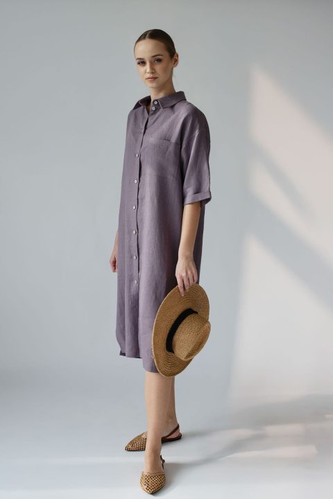 midi oversized shirt dress for summer