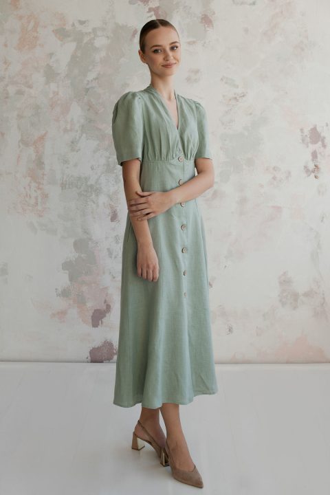  boho dress sage green (5