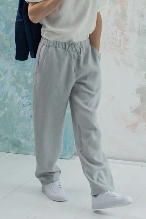 FLORIDA-linen-pants-for-men-in-grey-and-navy-blue-linen-shirt-HAVANA-12