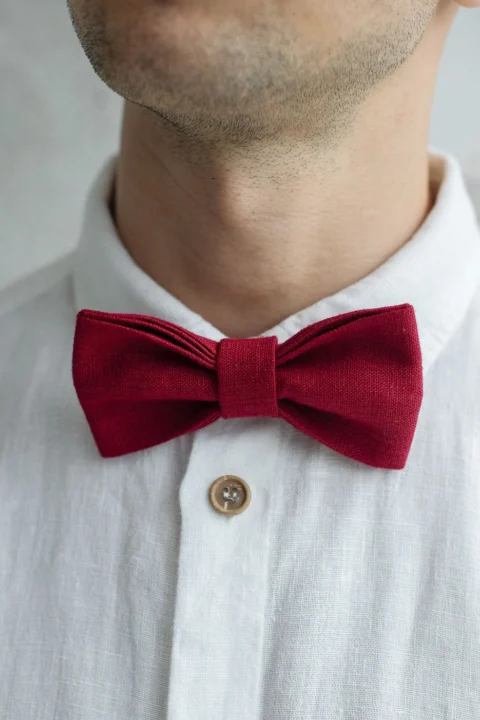 LINEN-bow-for-men-in-red-4