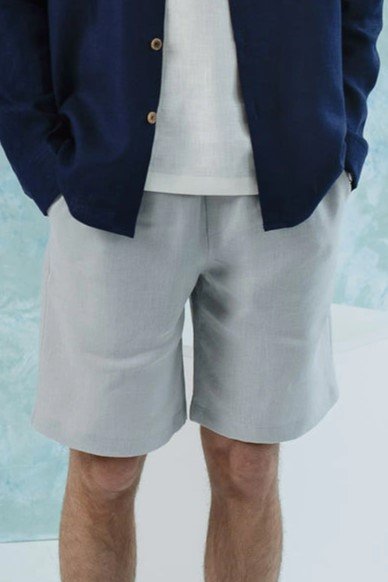 Miami linen shorts in grey for men
