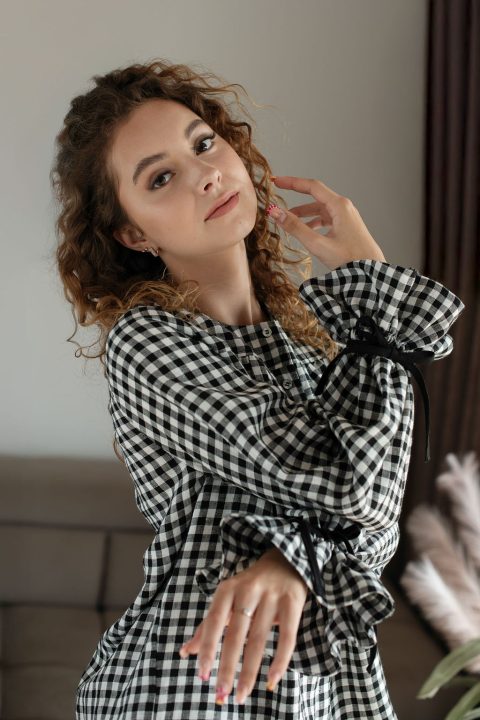 gingham blouse