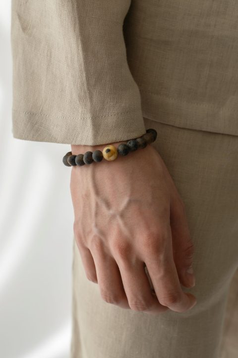 Handmade natural Baltic amber bracelet for men and women